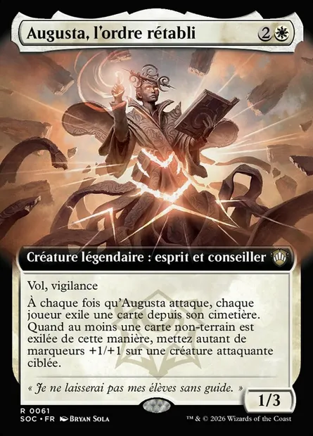 Augusta, l'ordre rétabli, carte Magic SOC 61 — extension Secrets of Strixhaven Commander