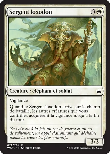 Sergent loxodon, carte Magic WAR 21 — extension La guerre des Planeswalkers