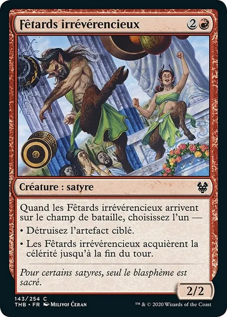 Fêtards irrévérencieux, carte Magic THB 143 — extension Theros Beyond Death