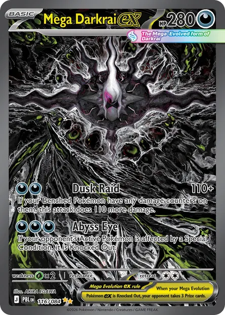 Mega Darkrai ex, Pokémon card PBL 116 — Pitch Black set