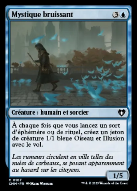 Mystique bruissant, carte Magic CMM 107 — extension Commander Masters