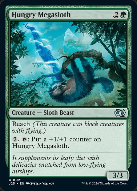 Hungry Megasloth, Magic card J25 21 — Foundations Jumpstart set