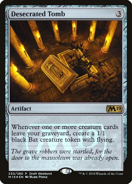 Tombe profanée, carte Magic PM19 230 — extension Core Set 2019 Promos