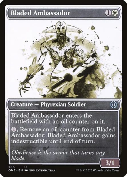 Bladed Ambassador, Magic card ONE 285 — Phyrexia: All Will Be One set
