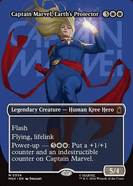 Captain Marvel, Earth's Protector, Magic card MSH 354 — Marvel Super Heroes set