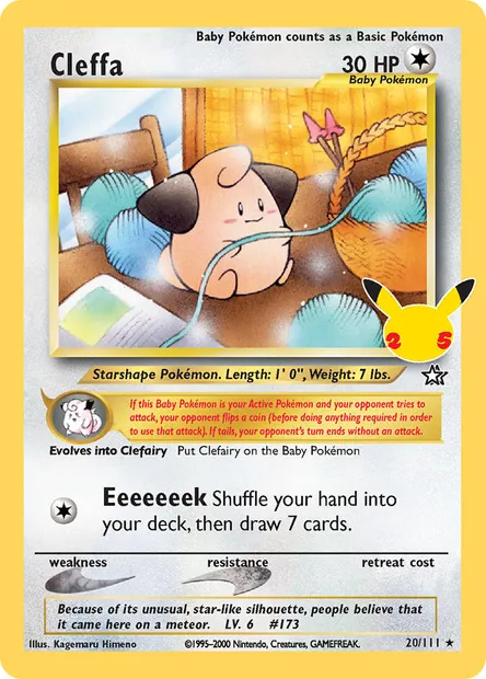 Cleffa, Pokémon card CEL CC009 — Celebrations set