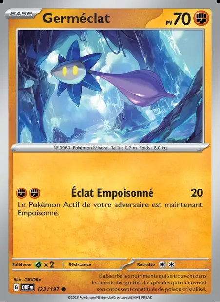 Germéclat, carte Pokémon OBF 122 — extension Flammes Obsidiennes