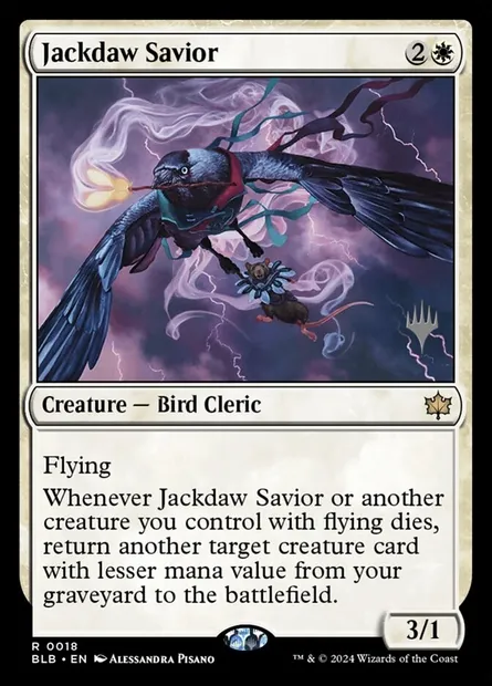 Jackdaw Savior, Magic card PBLB 18p — Bloomburrow Promos set