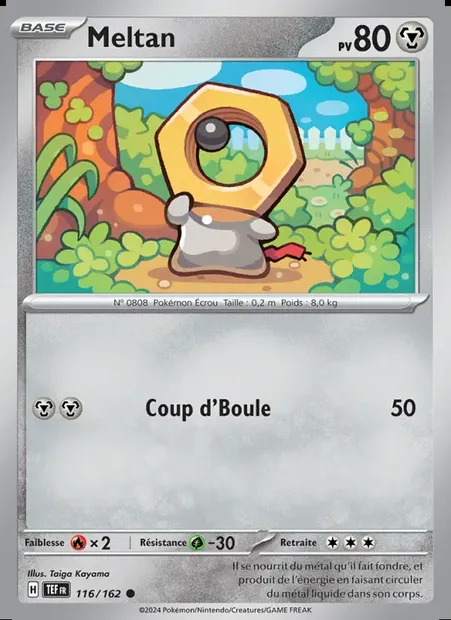 Meltan, carte Pokémon TEF 116 — extension Forces Temporelles
