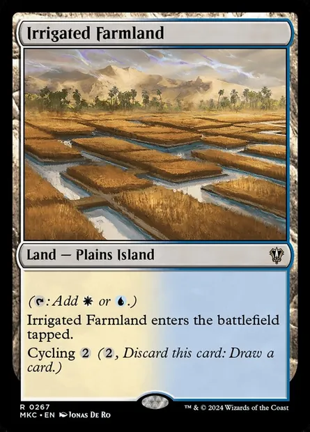 Irrigated Farmland, Magic card MKC 267 — Murders at Karlov Manor Commander set