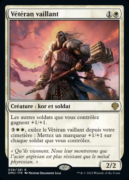 Vétéran vaillant, carte Magic DMU 38 — extension Dominaria Uni