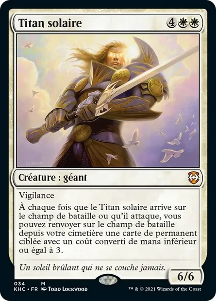 Titan solaire, carte Magic KHC 34 — extension Kaldheim Commander