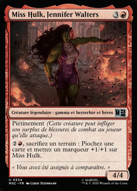 Miss Hulk, Jennifer Walters, carte Magic MSC 554 — extension Marvel Super Heroes Commander