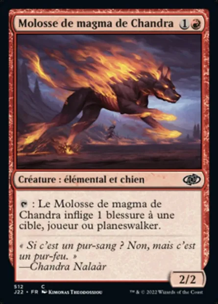 Molosse de magma de Chandra, carte Magic J22 512 — extension Jumpstart 2022
