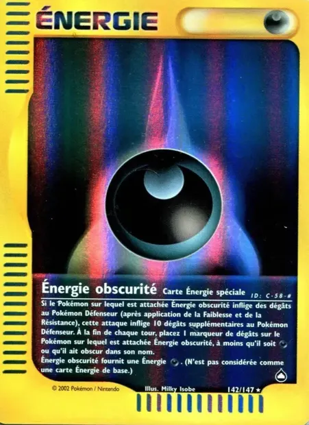 Énergie obscurité, carte Pokémon AQ 142 — extension Aquapolis