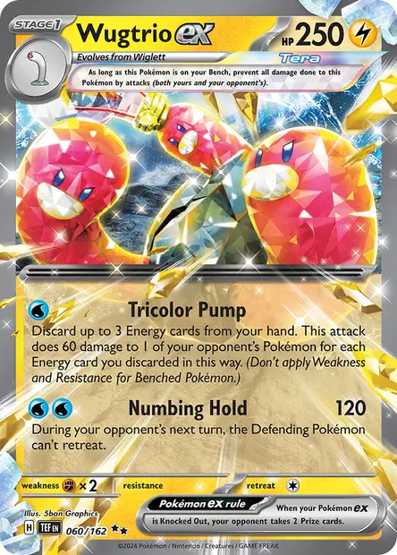 Wugtrio ex, Pokémon card TEF 060 — Temporal Forces set