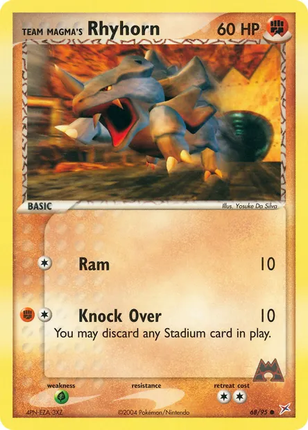 Team Magma's Rhyhorn, Pokémon card MA 68 — Team Magma vs Team Aqua set