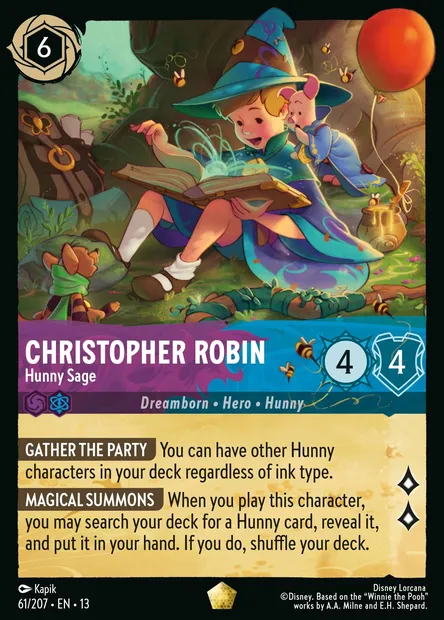 Christopher Robin - Hunny Sage, Disney Lorcana card CH13-061 — Attack of the Vine! set