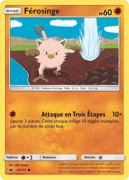 Férosinge, carte Pokémon CIN 50 — extension Invasion Carmin
