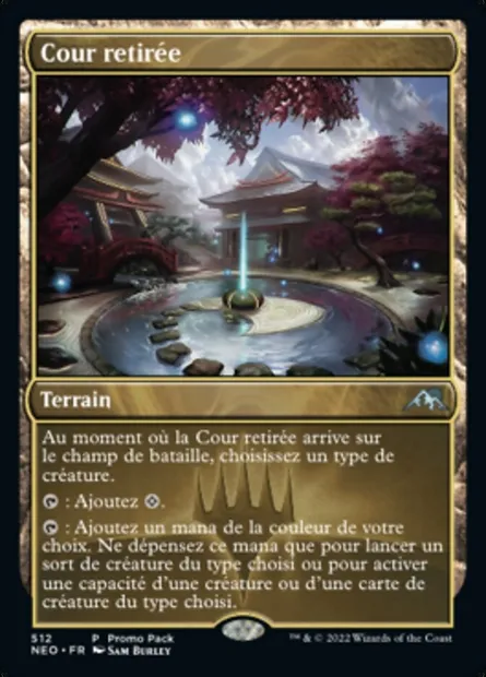 Cour retirée, carte Magic NEO 512 — extension Kamigawa: La Dynastie Néon