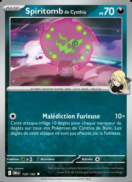 Spiritomb de Cynthia, carte Pokémon DRI 129 — extension Rivalités Destinées