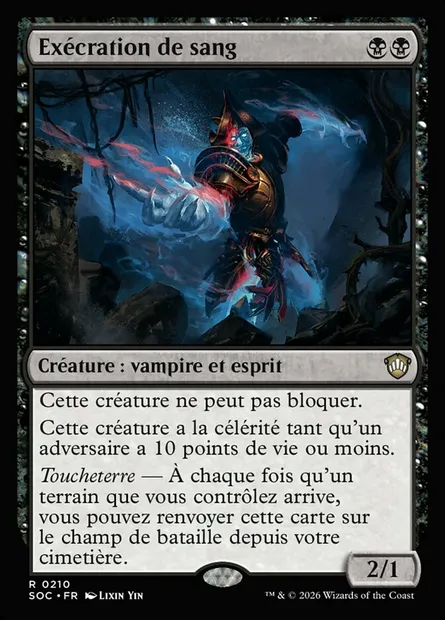 Exécration de sang, carte Magic SOC 210 — extension Secrets of Strixhaven Commander