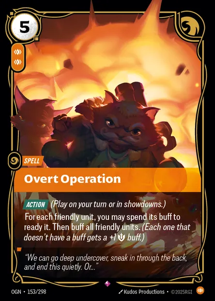 Overt Operation, carte Riftbound OGN 153 — extension Origins