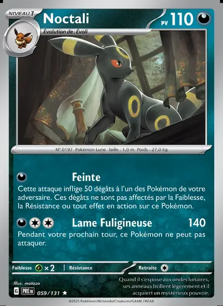 Noctali, carte Pokémon PRE 059 — extension Évolutions Prismatiques