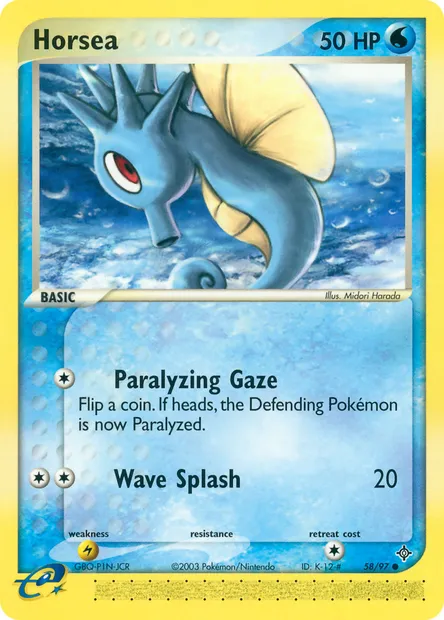 Horsea, Pokémon card DR 58 — Dragon set
