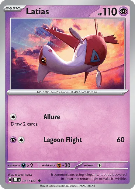 Latias, Pokémon card TEF 067 — Temporal Forces set