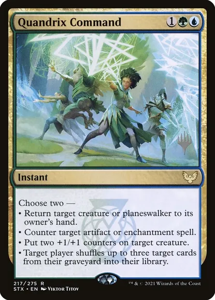 Quandrix Command, Magic card PSTX 217p — Strixhaven: School of Mages Promos set