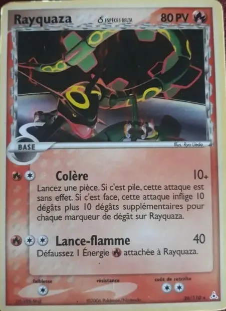 Rayquaza δ, carte Pokémon HP 26 — extension EX Fantômes Holon