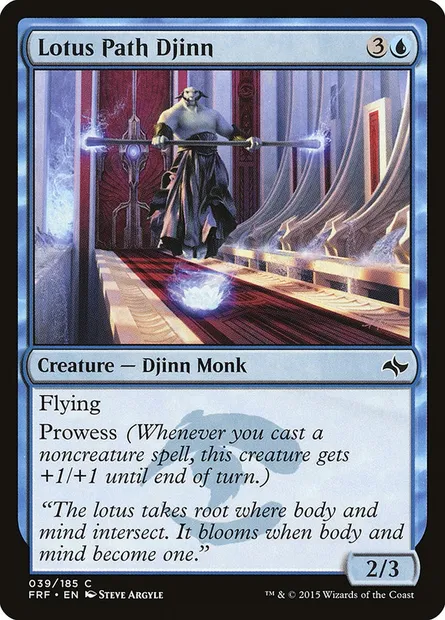 Lotus Path Djinn, Magic card FRF 39 — Fate Reforged set