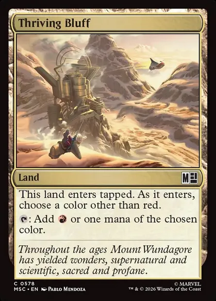 Thriving Bluff, Magic card MSC 578 — Marvel Super Heroes Commander set