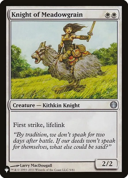 Knight of Meadowgrain, Magic card PLST DDG-5 — The List set