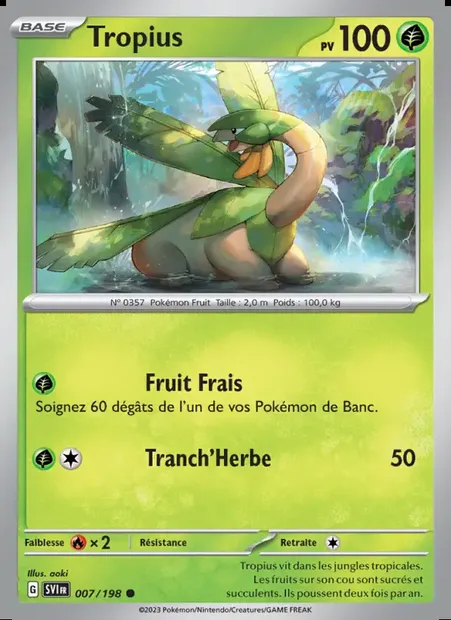 Tropius, carte Pokémon SVI 007 — extension Écarlate et Violet