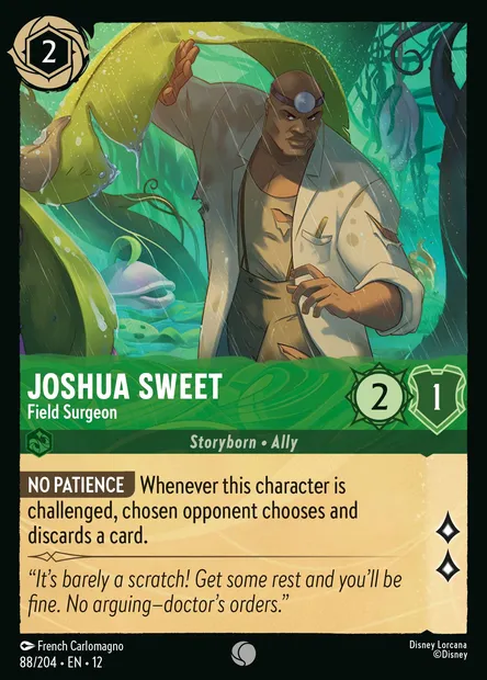 Joshua Sweet - Field Surgeon, Disney Lorcana card CH12-088 — Wilds Unknown set