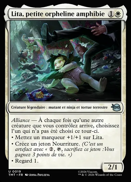 Lita, petite orpheline amphibie, carte Magic TMT 19 — extension Teenage Mutant Ninja Turtles