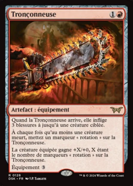 Tronçonneuse, carte Magic DSK 128 — extension Duskmourn: House of Horror