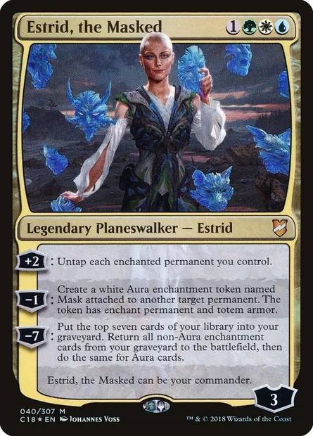 Estrid, the Masked, Magic card C18 40 — Commander 2018 set