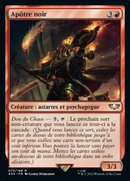 Apôtre noir, carte Magic 40K 75 — extension Warhammer 40,000 Commander