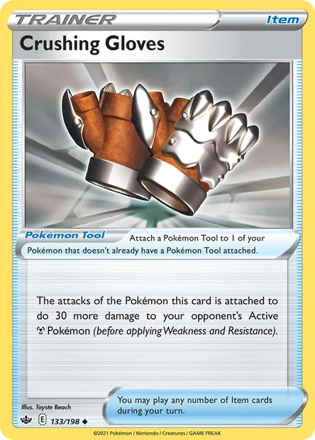 Crushing Gloves, Pokémon card CRE 133 — Chilling Reign set