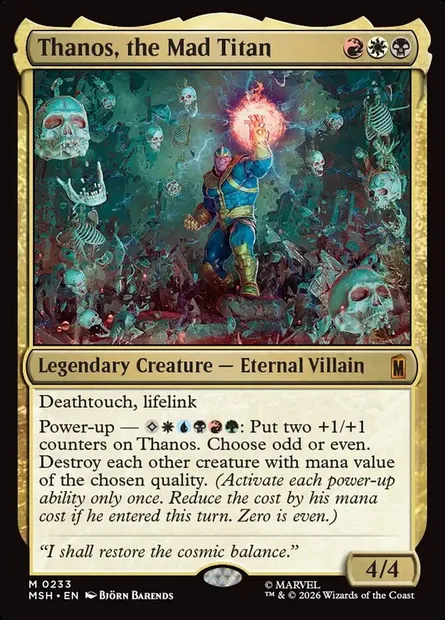 Thanos, the Mad Titan, Magic card MSH 233 — Marvel Super Heroes set