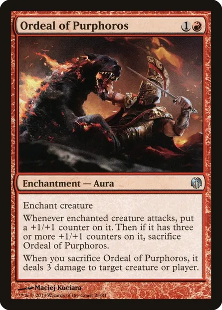 Épreuve de Purphoros, carte Magic DDL 23 — extension Duel Decks: Heroes vs. Monsters