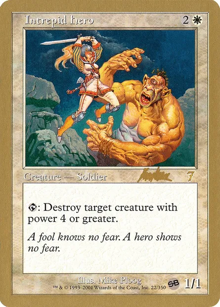 Héros intrépide, carte Magic WC02 bk22sb — extension World Championship Decks 2002