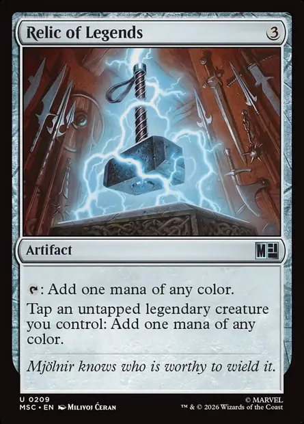 Relic of Legends, Magic card MSC 209 — Marvel Super Heroes Commander set