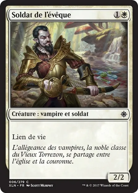 Soldat de l'évêque, carte Magic XLN 6 — extension Ixalan