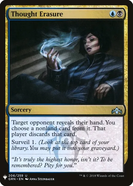 Thought Erasure, Magic card PLST GRN-206 — The List set