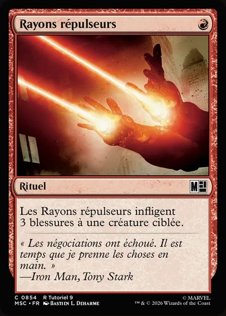 Rayons répulseurs, carte Magic MSC 854 — extension Marvel Super Heroes Commander