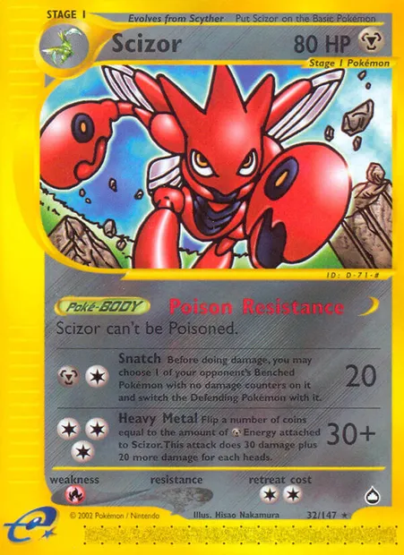 Scizor, Pokémon card AQ 32 — Aquapolis set